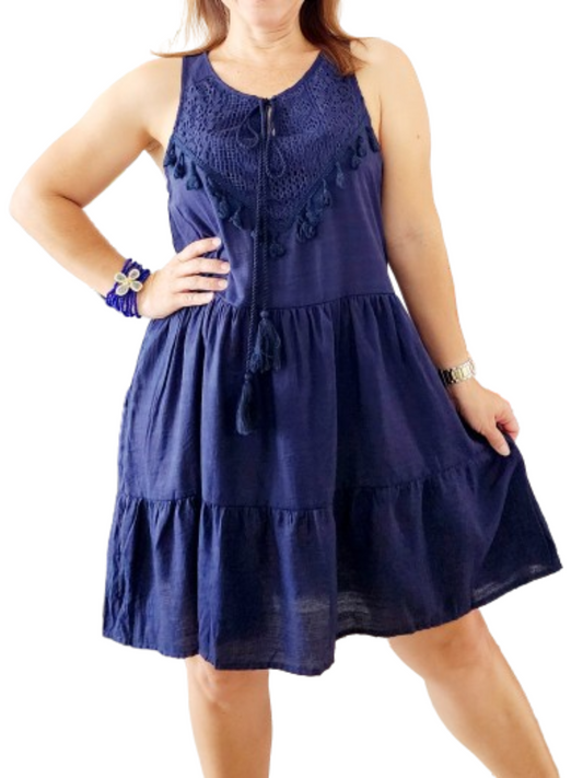 Boho Navy Dress