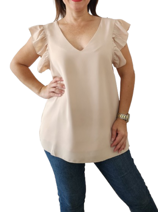 Cream V-neck