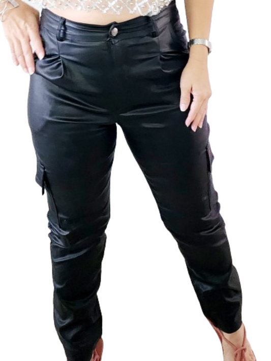 Leather black pant