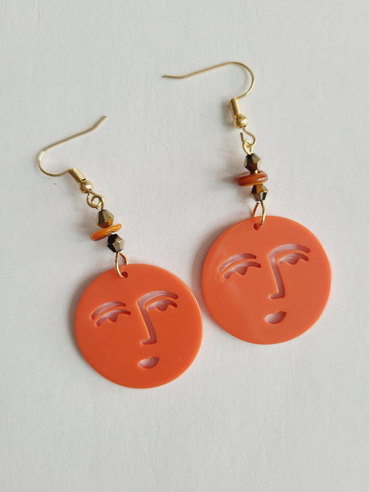 Faces resin earring