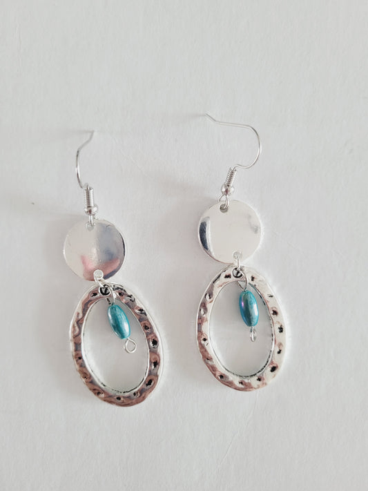 Circle & Oval Silver Earring